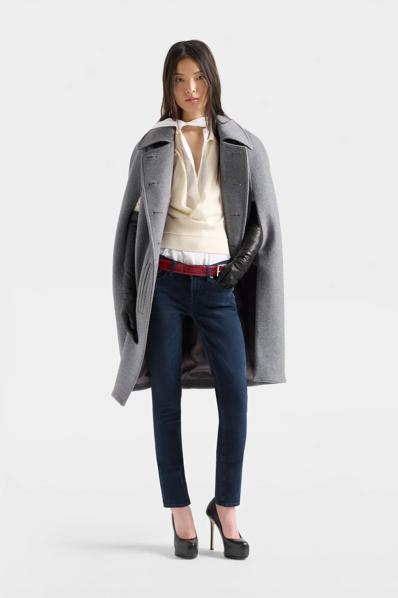 DOUBLE RIB POLO SWEATER in Cashmere White sold by 7 For All Mankind product image thumbnail 2