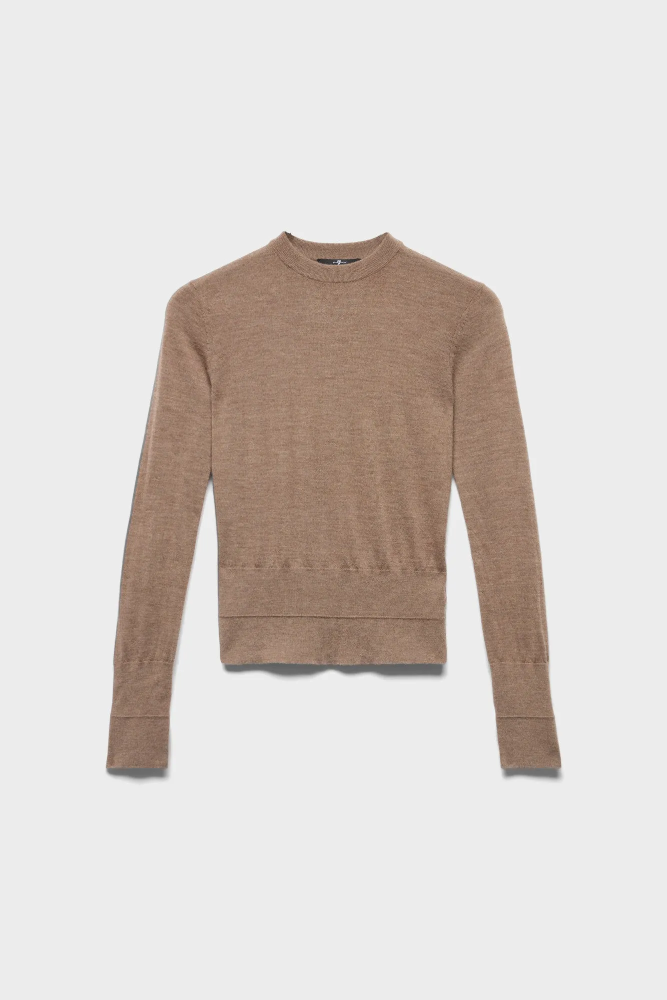 DOUBLE RIB CREWNECK SWEATER in Cashmere Sandcastle sold by 7 For All Mankind