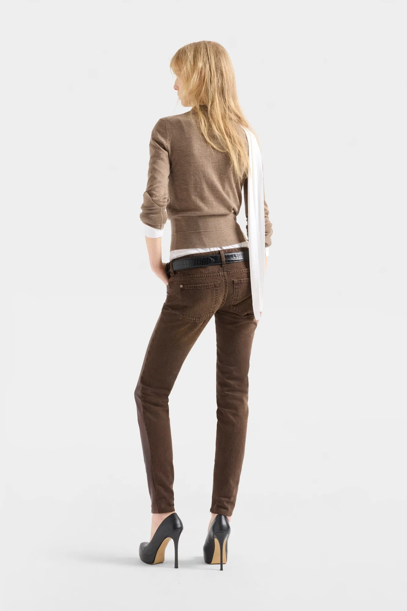DOUBLE RIB CREWNECK SWEATER in Cashmere Sandcastle sold by 7 For All Mankind product image thumbnail 5