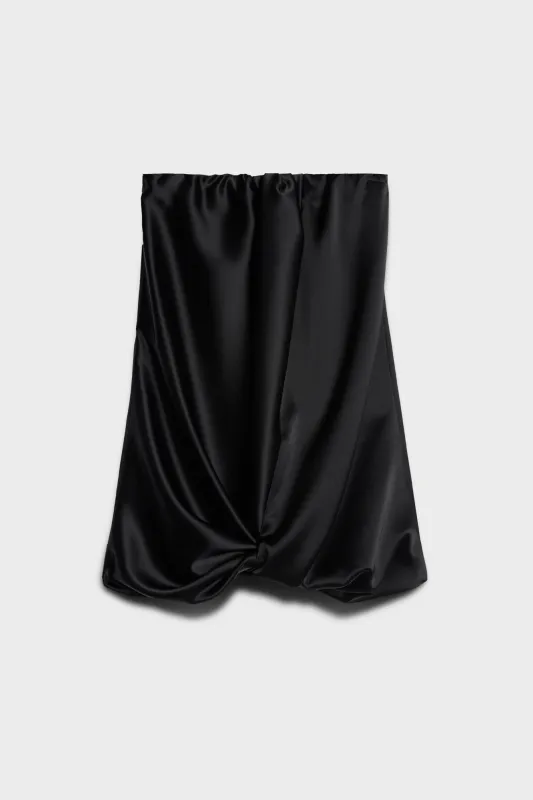 CINCH HEM MINI DRESS in Satin Black made by 7 For All Mankind