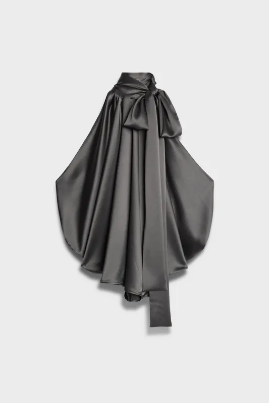 PETAL MINI DRESS in Satin Quicksilver made by 7 For All Mankind