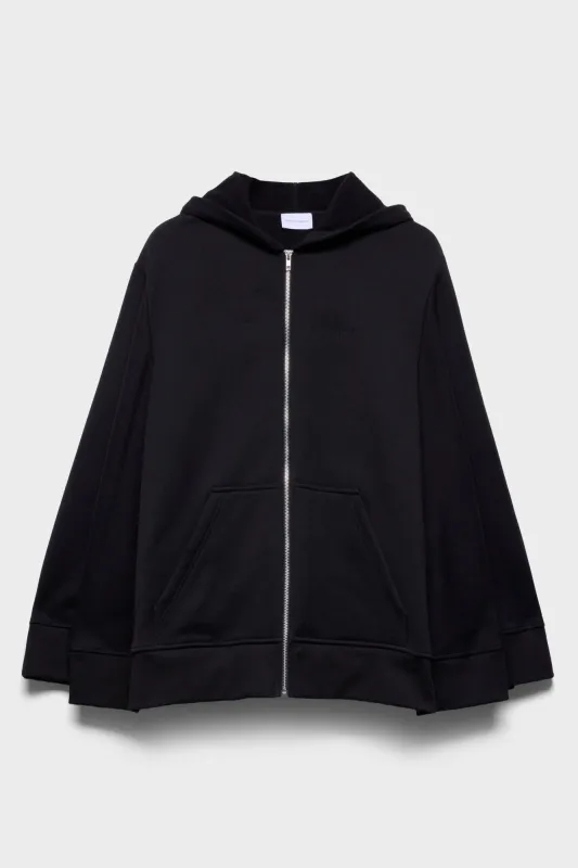 OVERSIZE ZIP HOODIE in Black made by 7 For All Mankind