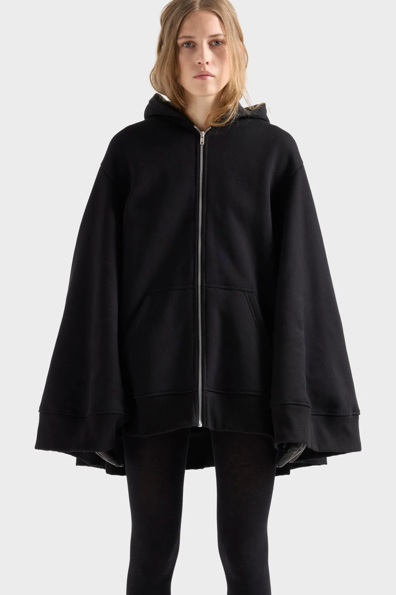 OVERSIZE ZIP HOODIE in Black sold by 7 For All Mankind product image thumbnail 3