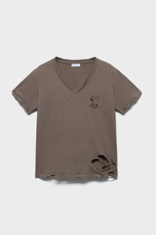 V-NECK POCKET TEE in Jersey Army made by 7 For All Mankind