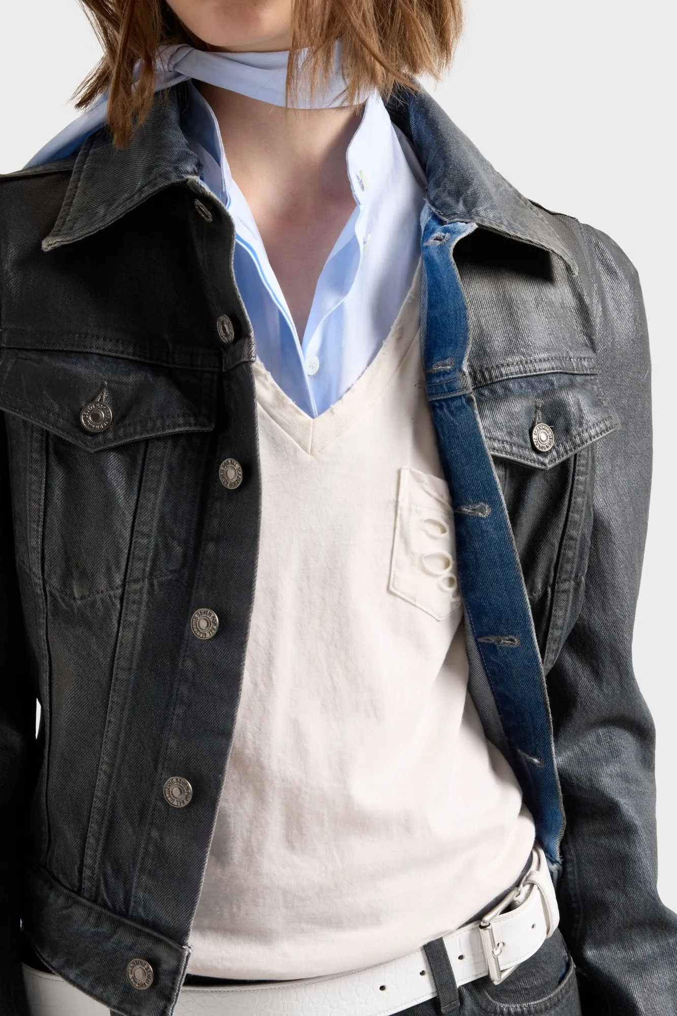 V-NECK POCKET TEE in Jersey Shell sold by 7 For All Mankind product image thumbnail 4