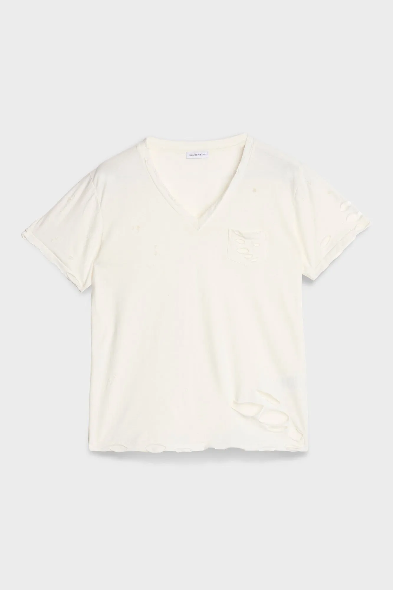 V-NECK POCKET TEE in Jersey Shell sold by 7 For All Mankind