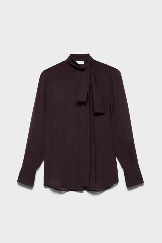 LONG SLEEVE BOW SHIRT in Silk Cherry made by 7 For All Mankind