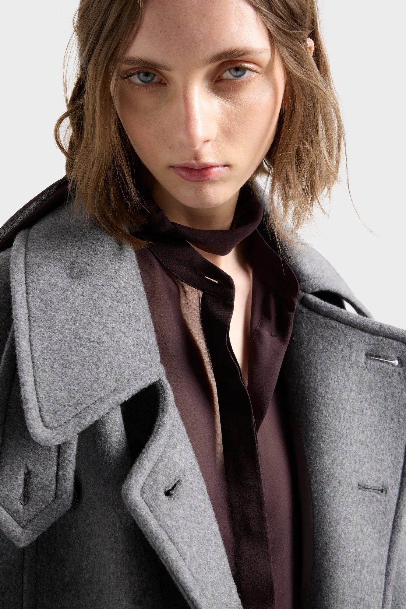 LONG SLEEVE BOW SHIRT in Silk Cherry sold by 7 For All Mankind product image thumbnail 4