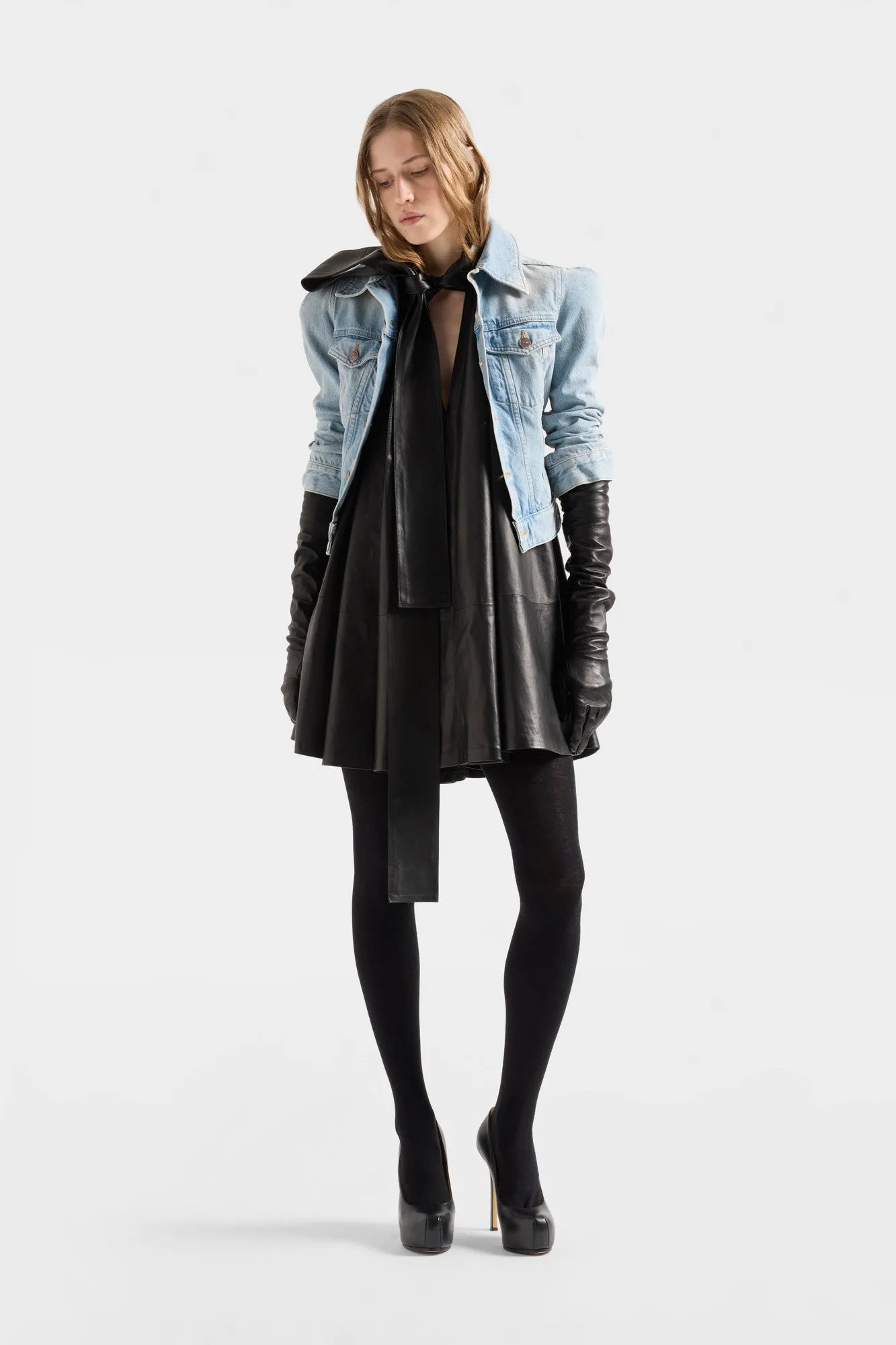 FRILL DRESS in Leather Black sold by 7 For All Mankind product image thumbnail 2