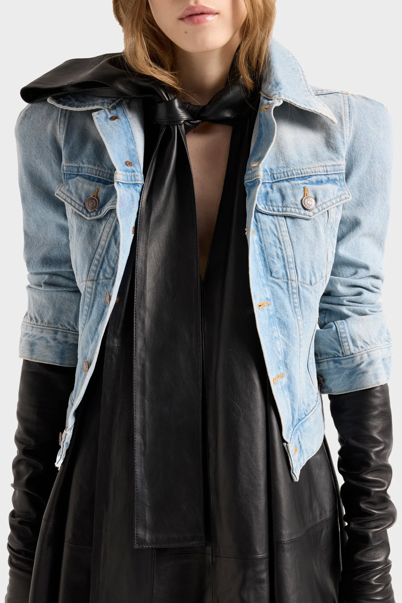 FRILL DRESS in Leather Black sold by 7 For All Mankind product image thumbnail 4