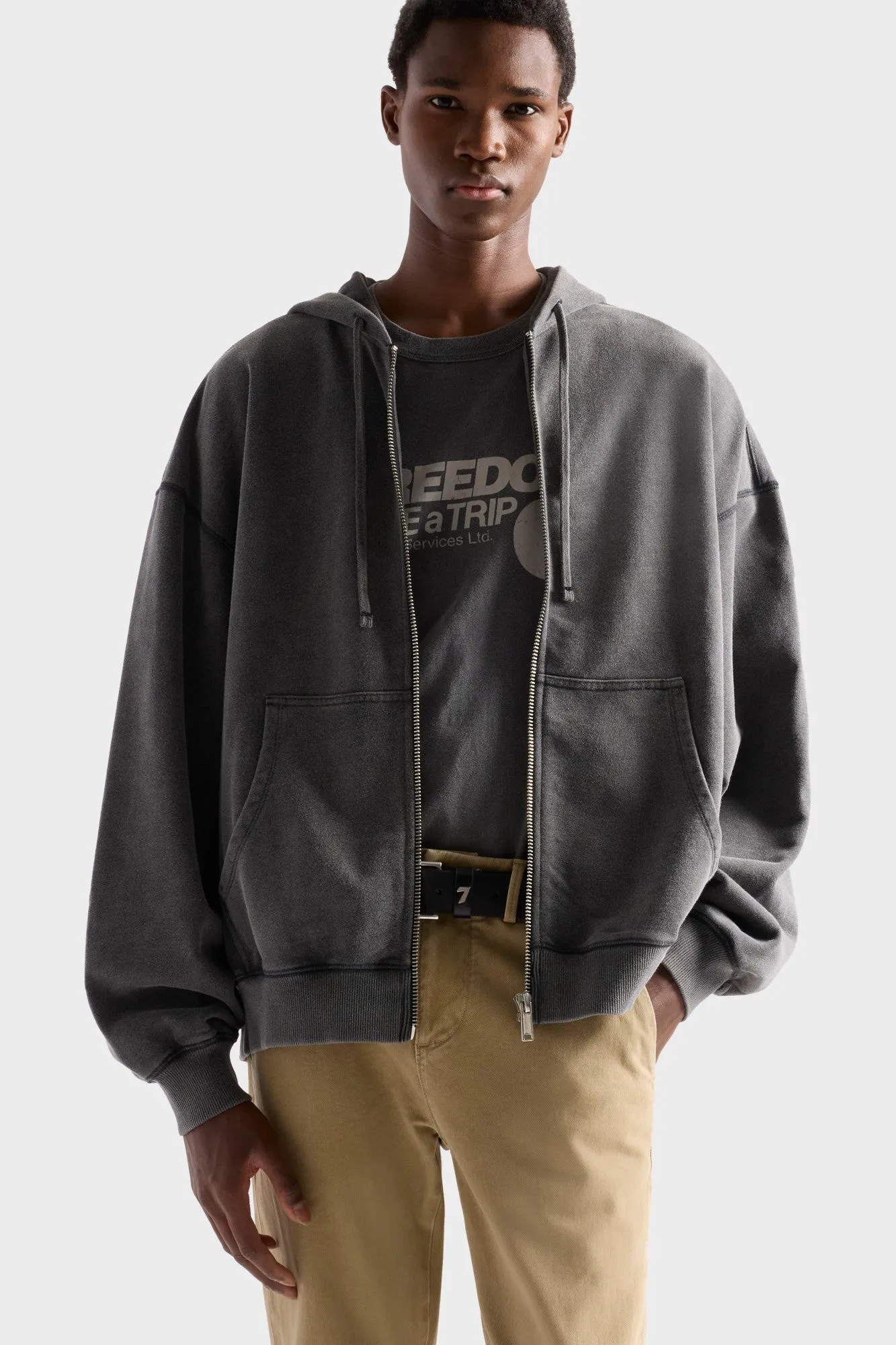 ZIP HOODIE in Black sold by 7 For All Mankind product image thumbnail 3