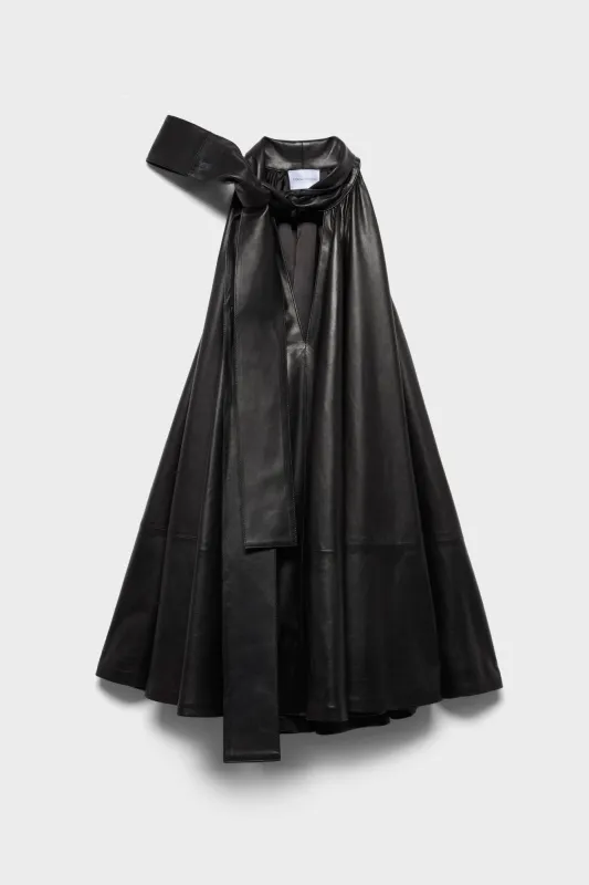 FRILL DRESS in Faux Leather Black made by 7 For All Mankind