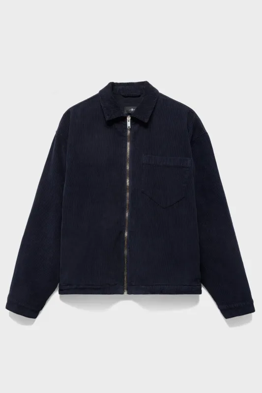 ZIP OVERSHIRT in Corduroy Navy made by 7 For All Mankind