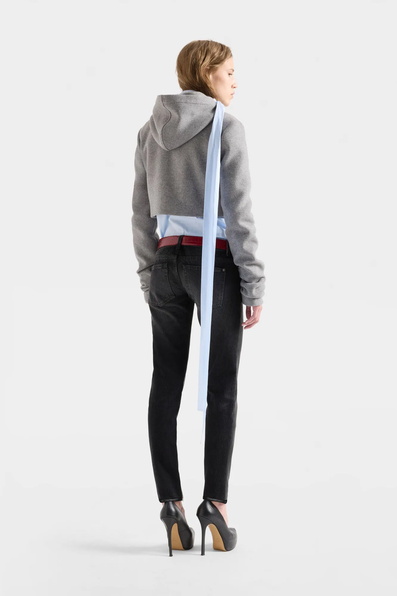 RUCHED ZIP HOODIE in Wool Slate sold by 7 For All Mankind product image thumbnail 5
