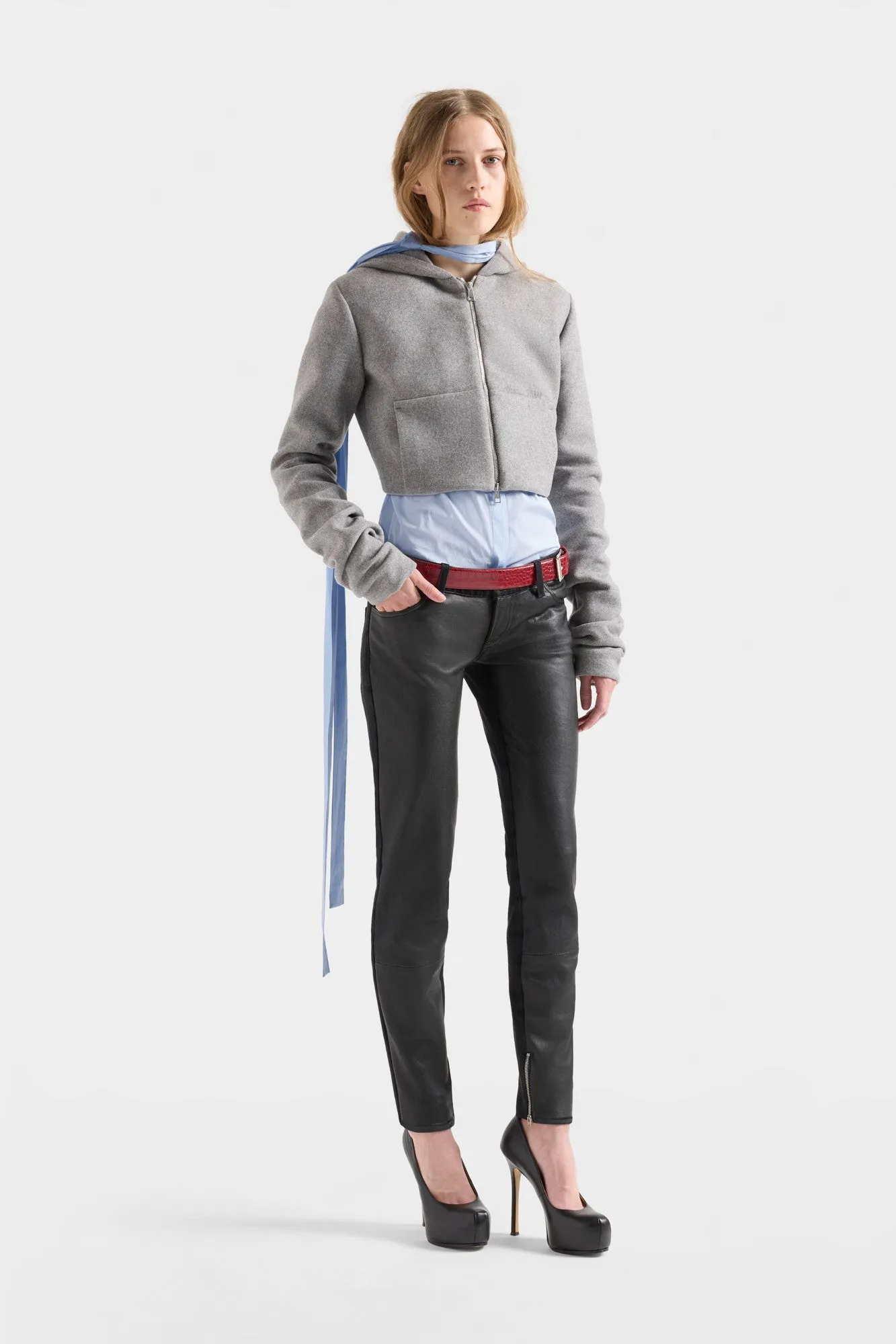 RUCHED ZIP HOODIE in Wool Slate sold by 7 For All Mankind product image thumbnail 2