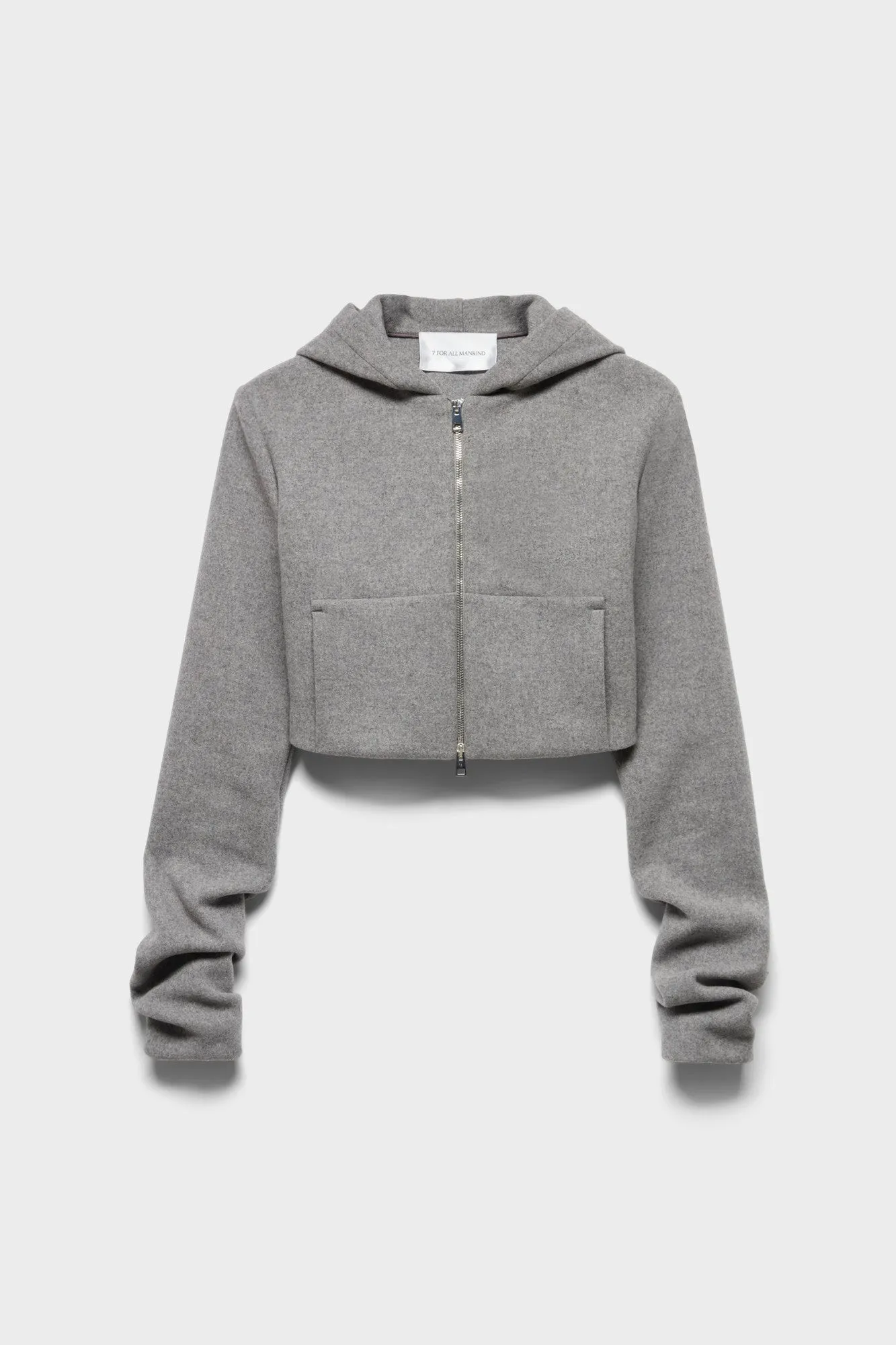 RUCHED ZIP HOODIE in Wool Slate sold by 7 For All Mankind