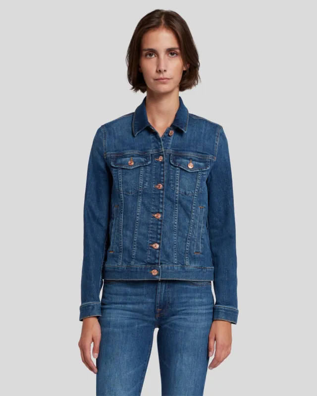 Slim Illusion Modern Trucker Jacket In Highline sold by 7 For All Mankind