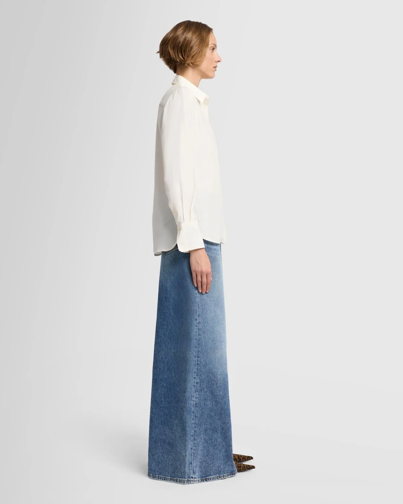 Silk Relaxed Shirt in Vintage White sold by 7 For All Mankind product image thumbnail 3