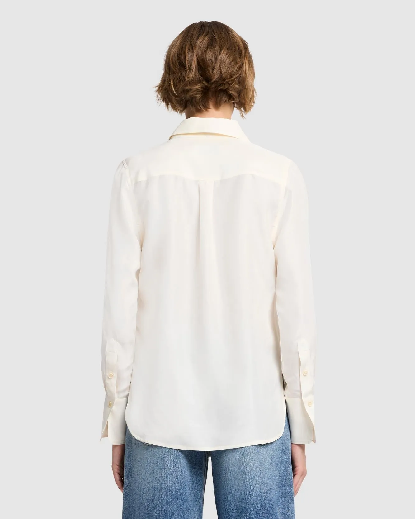 Silk Relaxed Shirt in Vintage White sold by 7 For All Mankind product image thumbnail 4