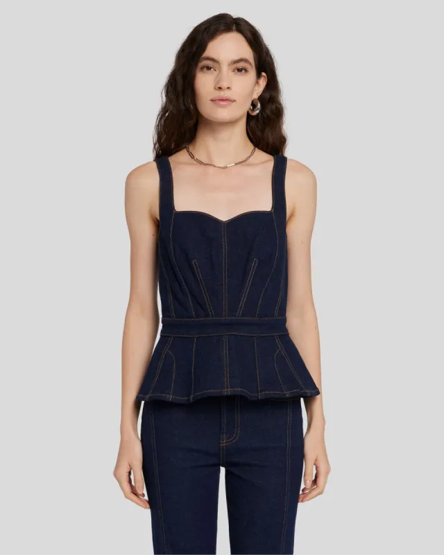 Sweetheart Seamed Top in Cash sold by 7 For All Mankind