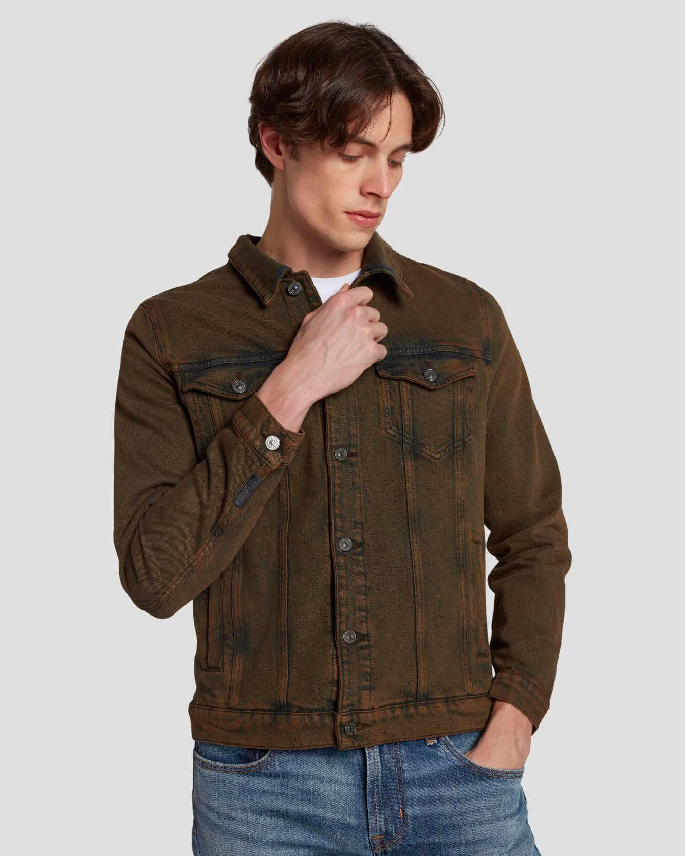 Perfect Trucker Jacket in Figure Out sold by 7 For All Mankind product image thumbnail 2