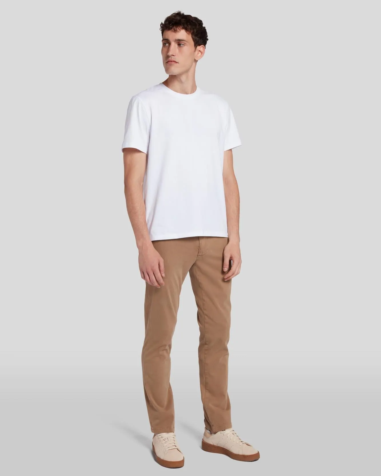 Luxe Performance Slimmy Tapered in Sand sold by 7 For All Mankind