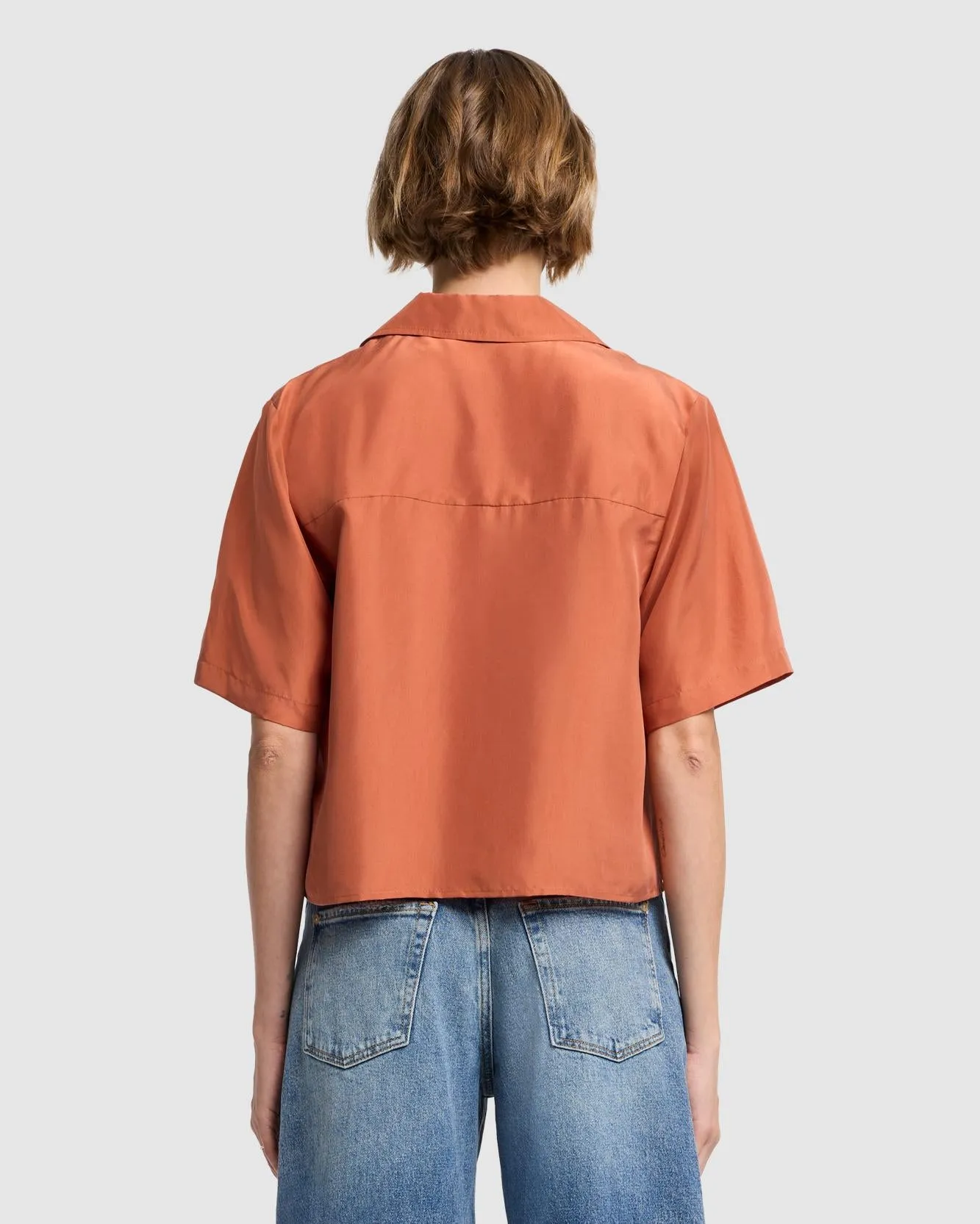 Silk Camp Shirt in Creme Caramel sold by 7 For All Mankind product image thumbnail 4