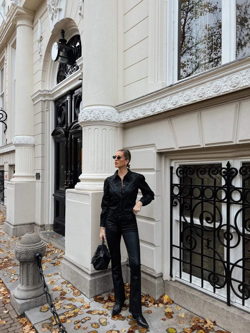 Tailorless Ultra High Rise Skinny Boot in Coated Black sold by 7 For All Mankind product image thumbnail 2