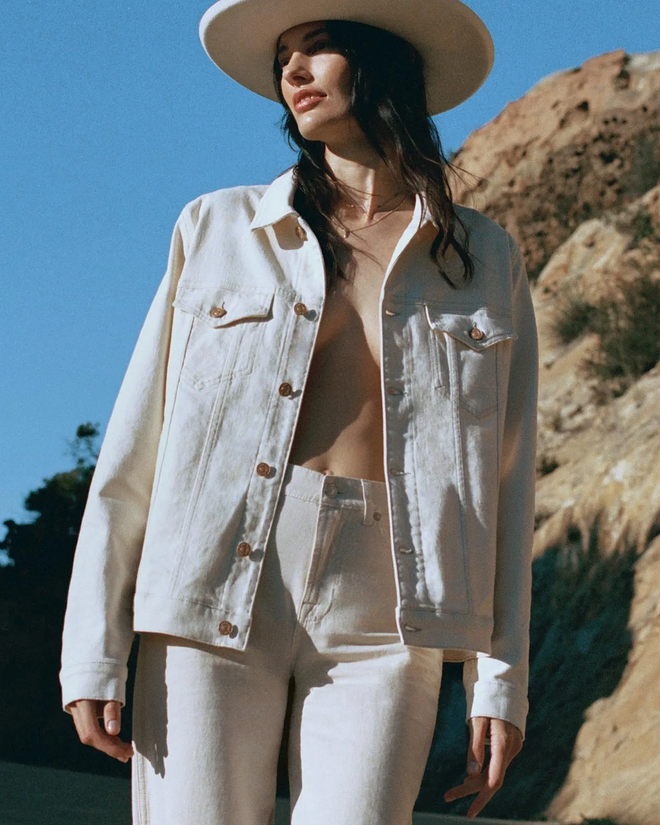 Perfect Trucker Jacket in Neutral sold by 7 For All Mankind product image thumbnail 4