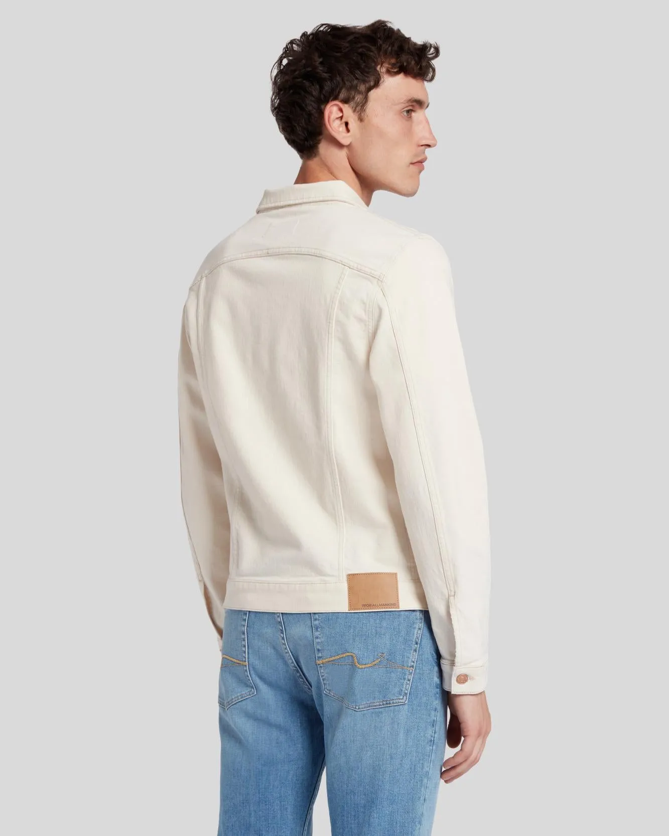 Perfect Trucker Jacket in Neutral sold by 7 For All Mankind product image thumbnail 5