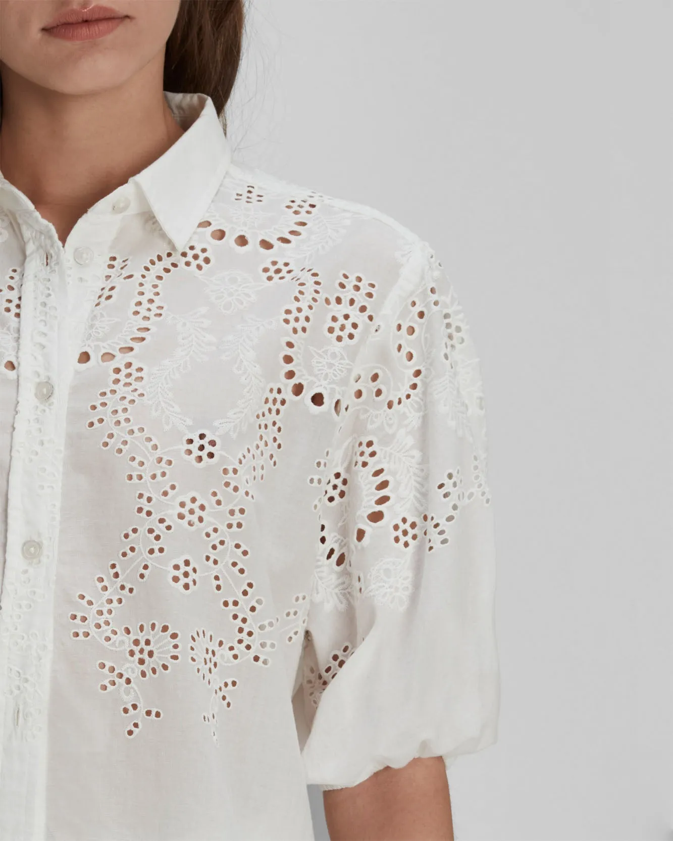 Puff Sleeve Tunic In White sold by 7 For All Mankind product image thumbnail 2