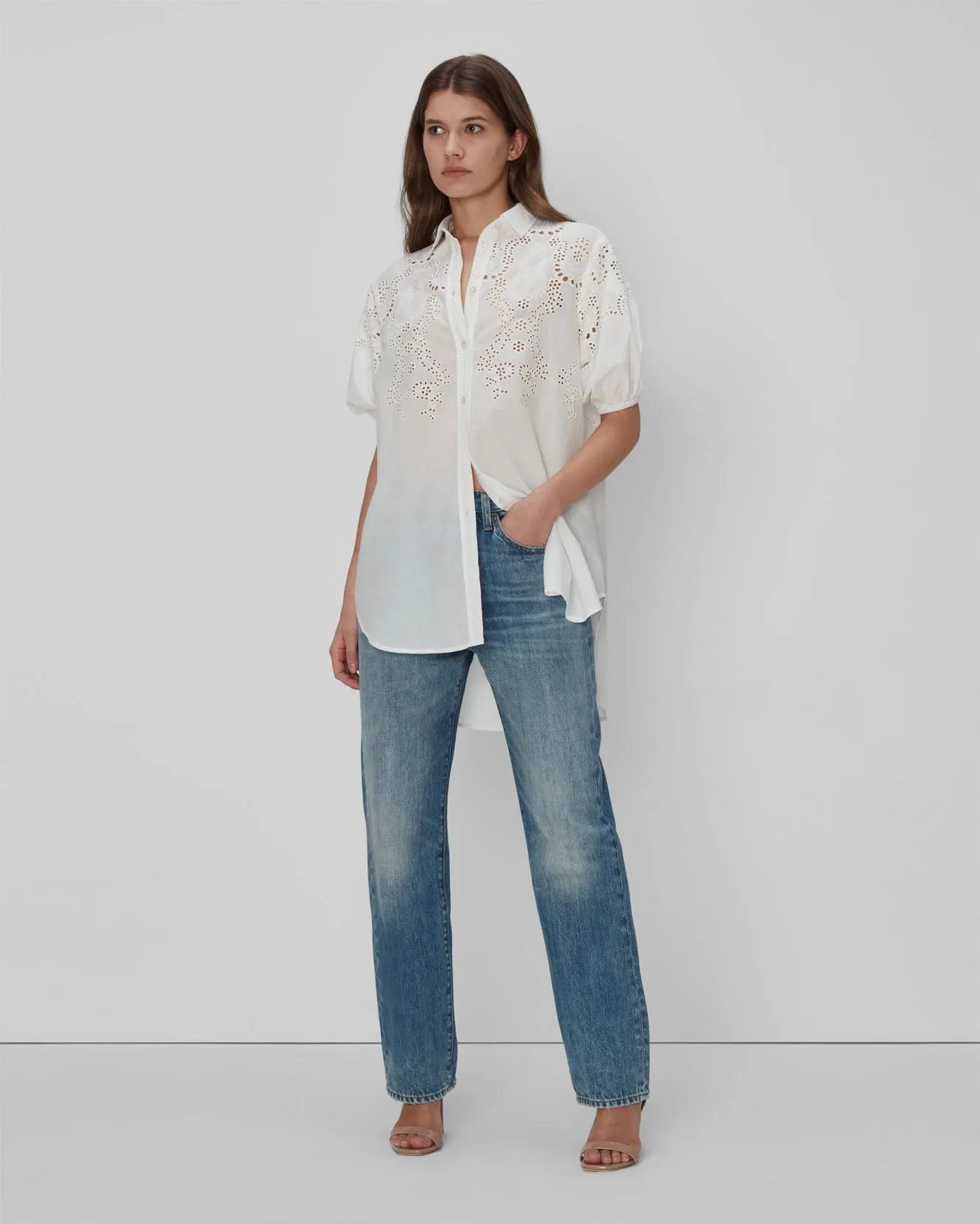 Puff Sleeve Tunic In White sold by 7 For All Mankind product image thumbnail 4