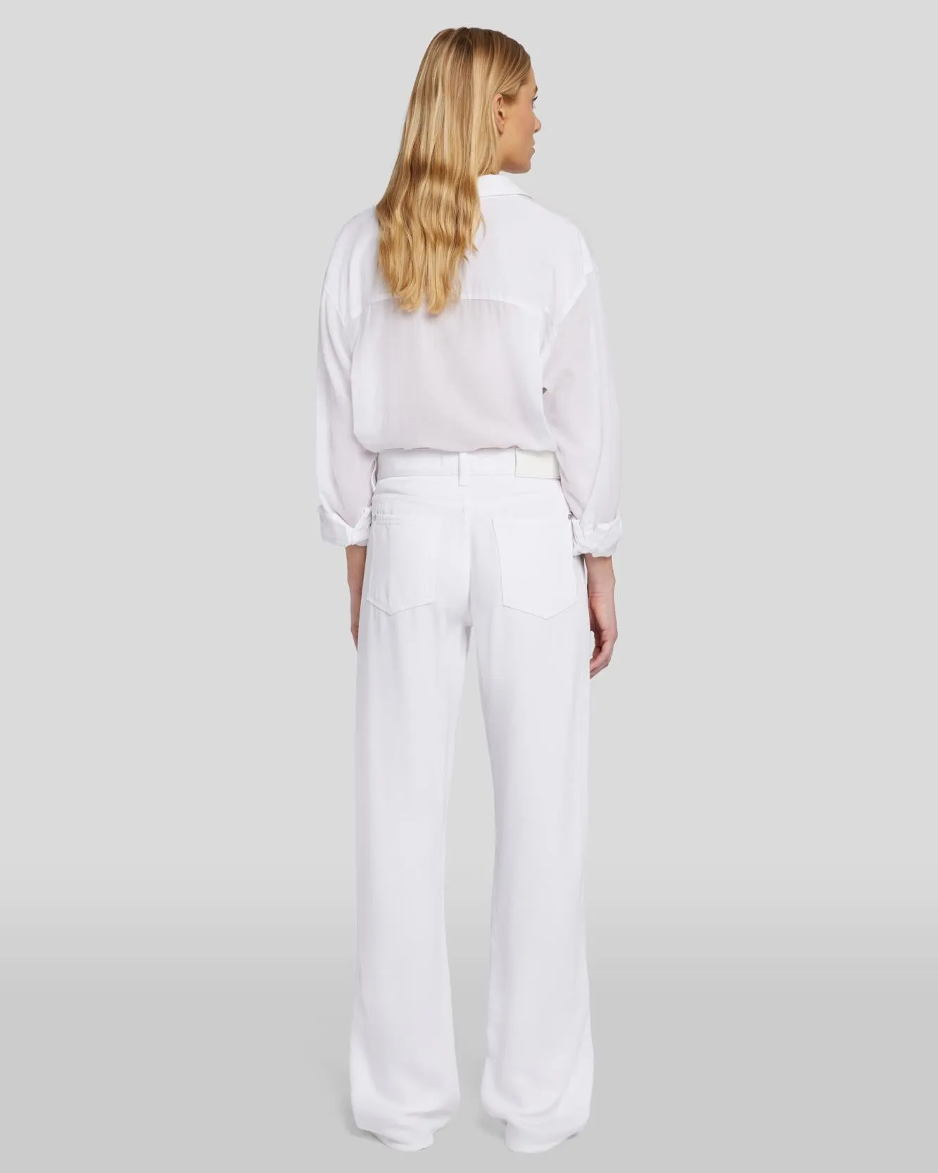 Denim Lustre Tess Trouser in White sold by 7 For All Mankind product image thumbnail 4