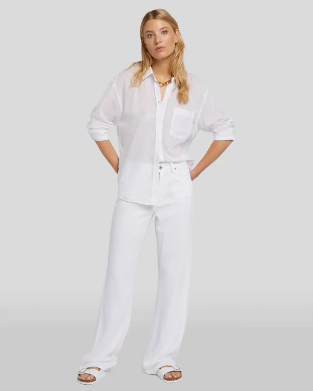Denim Lustre Tess Trouser in White sold by 7 For All Mankind