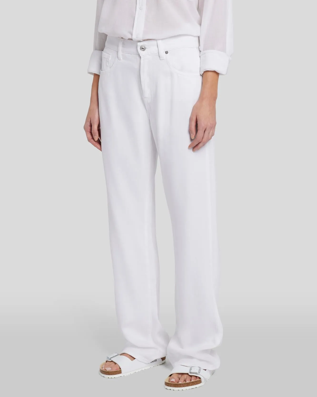 Denim Lustre Tess Trouser in White sold by 7 For All Mankind product image thumbnail 2