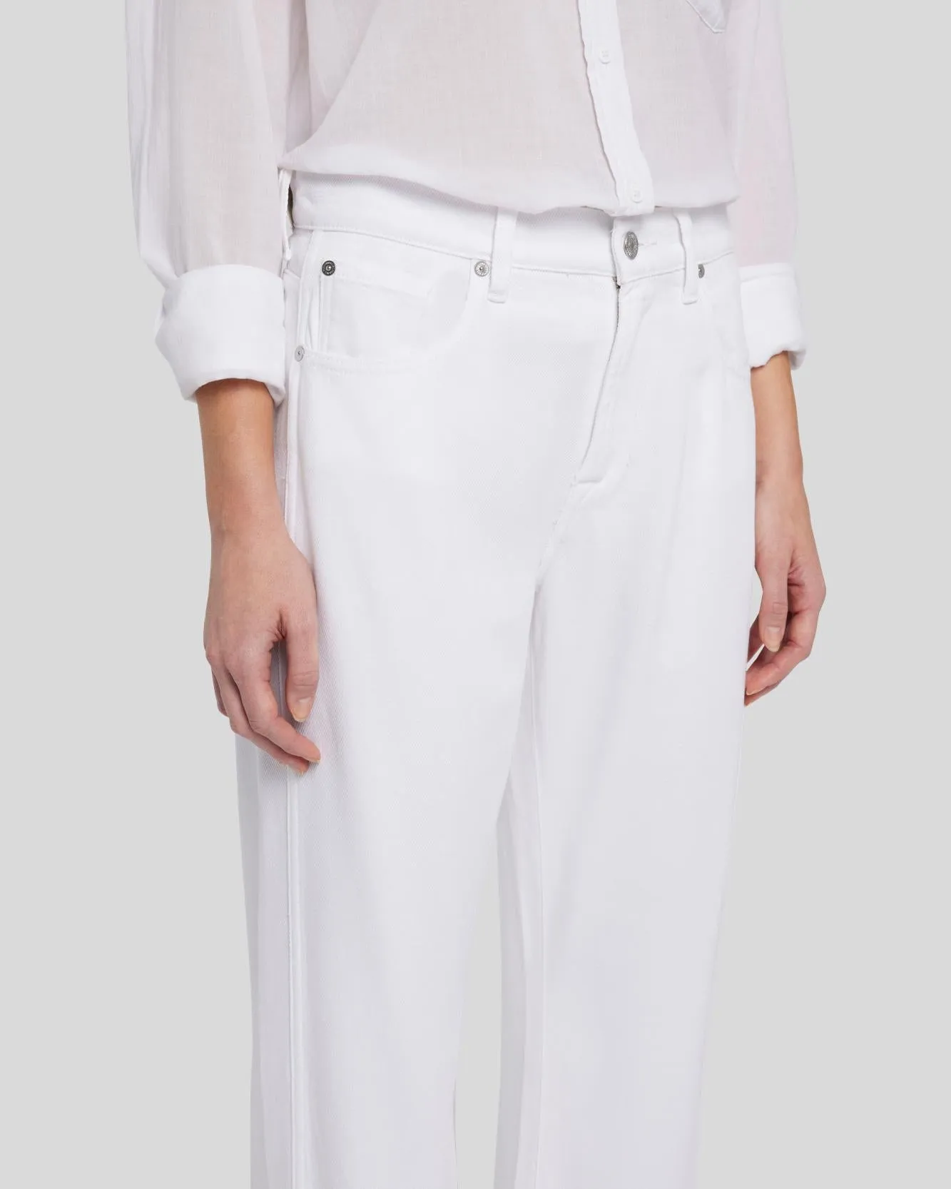 Denim Lustre Tess Trouser in White sold by 7 For All Mankind product image thumbnail 3
