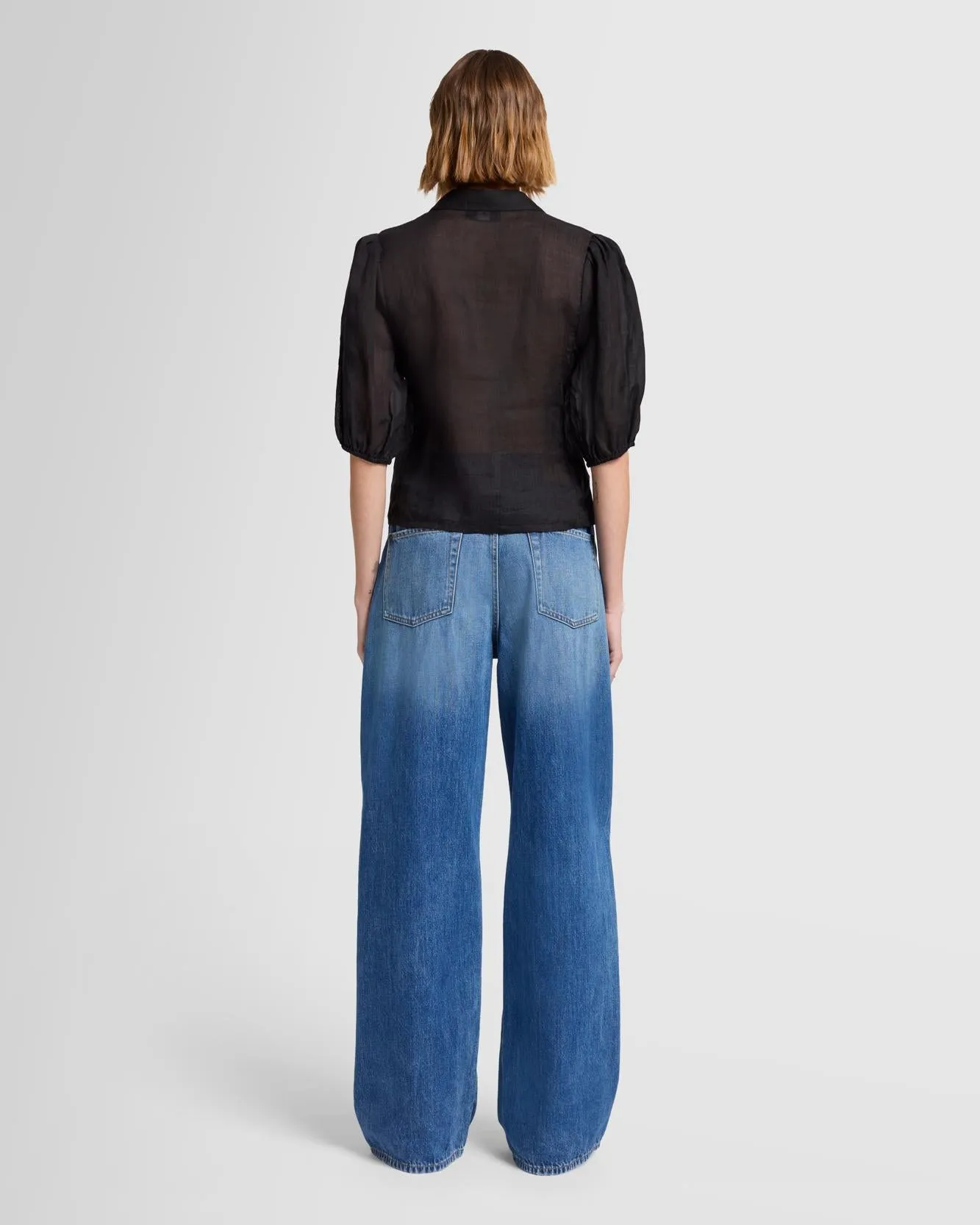 Puff Sleeve Blouse in Black sold by 7 For All Mankind product image thumbnail 4