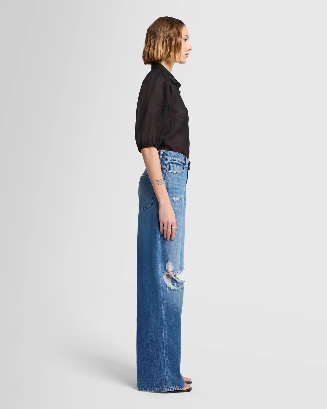 Puff Sleeve Blouse in Black sold by 7 For All Mankind product image thumbnail 5