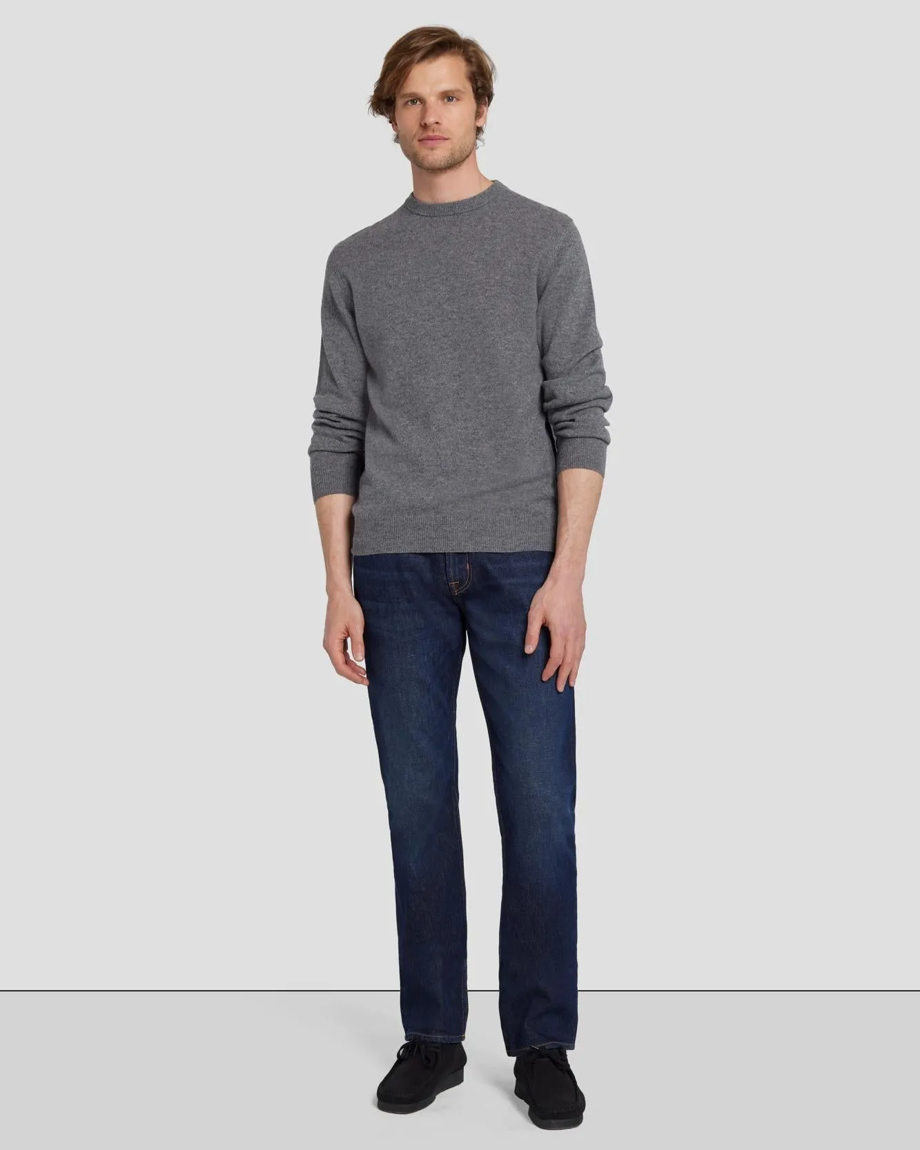Cashmere Crew Sweater in Heather Grey sold by 7 For All Mankind product image thumbnail 3