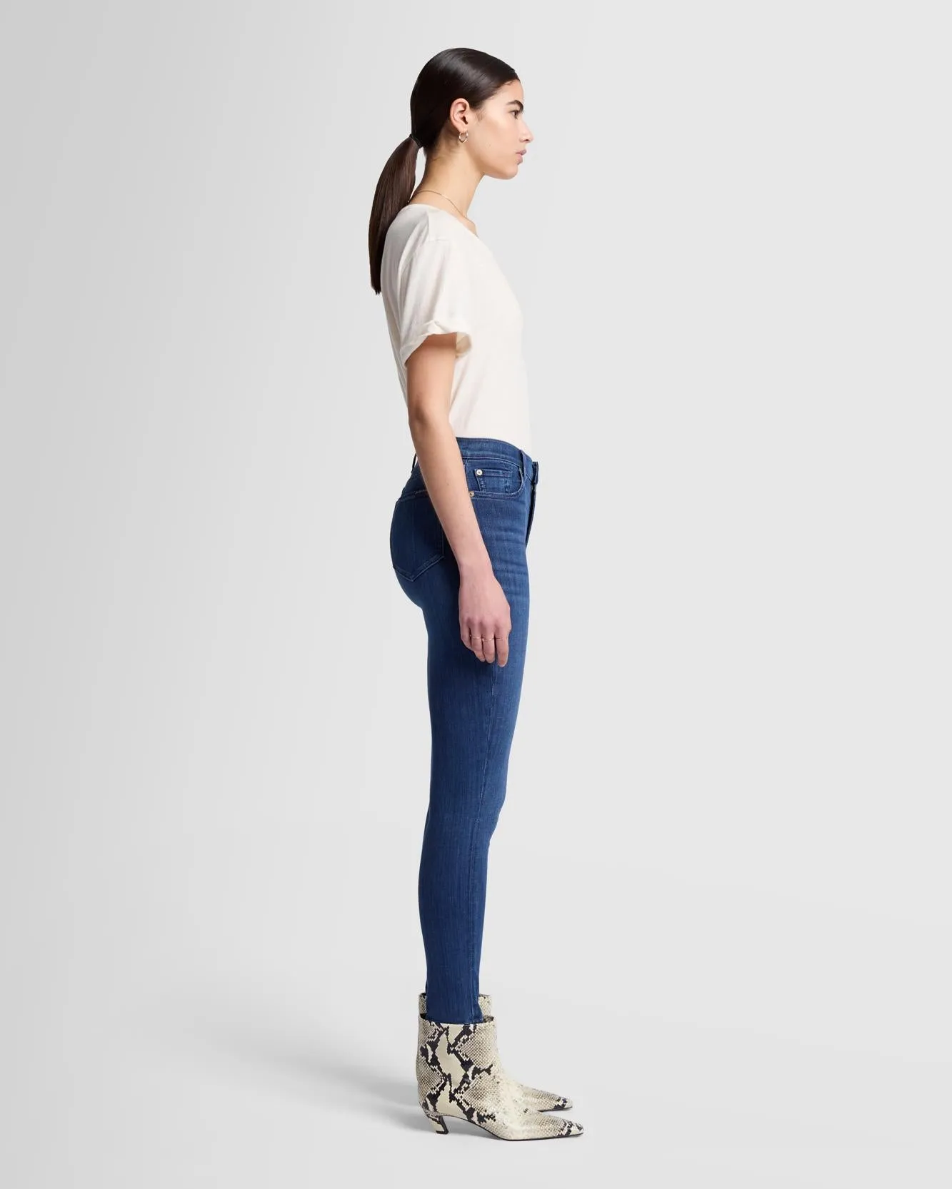 Slim Illusion High Waist Ankle Skinny in Neptune sold by 7 For All Mankind product image thumbnail 3