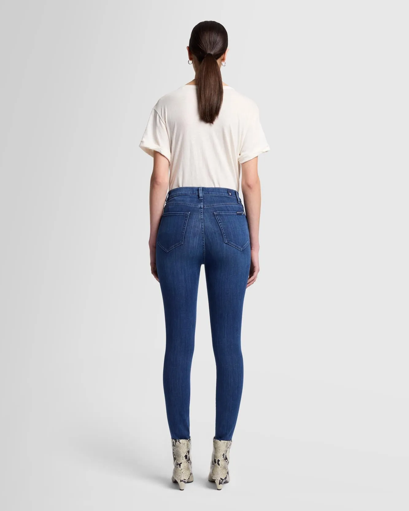 Slim Illusion High Waist Ankle Skinny in Neptune sold by 7 For All Mankind product image thumbnail 4