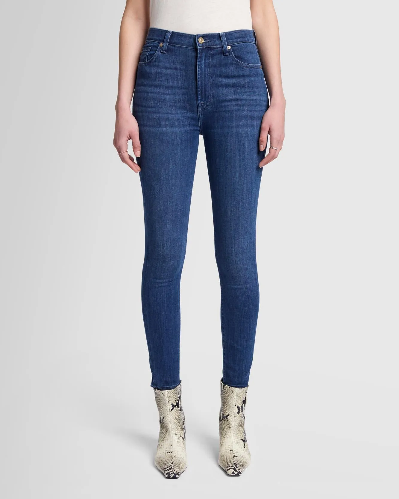 Slim Illusion High Waist Ankle Skinny in Neptune sold by 7 For All Mankind product image thumbnail 2