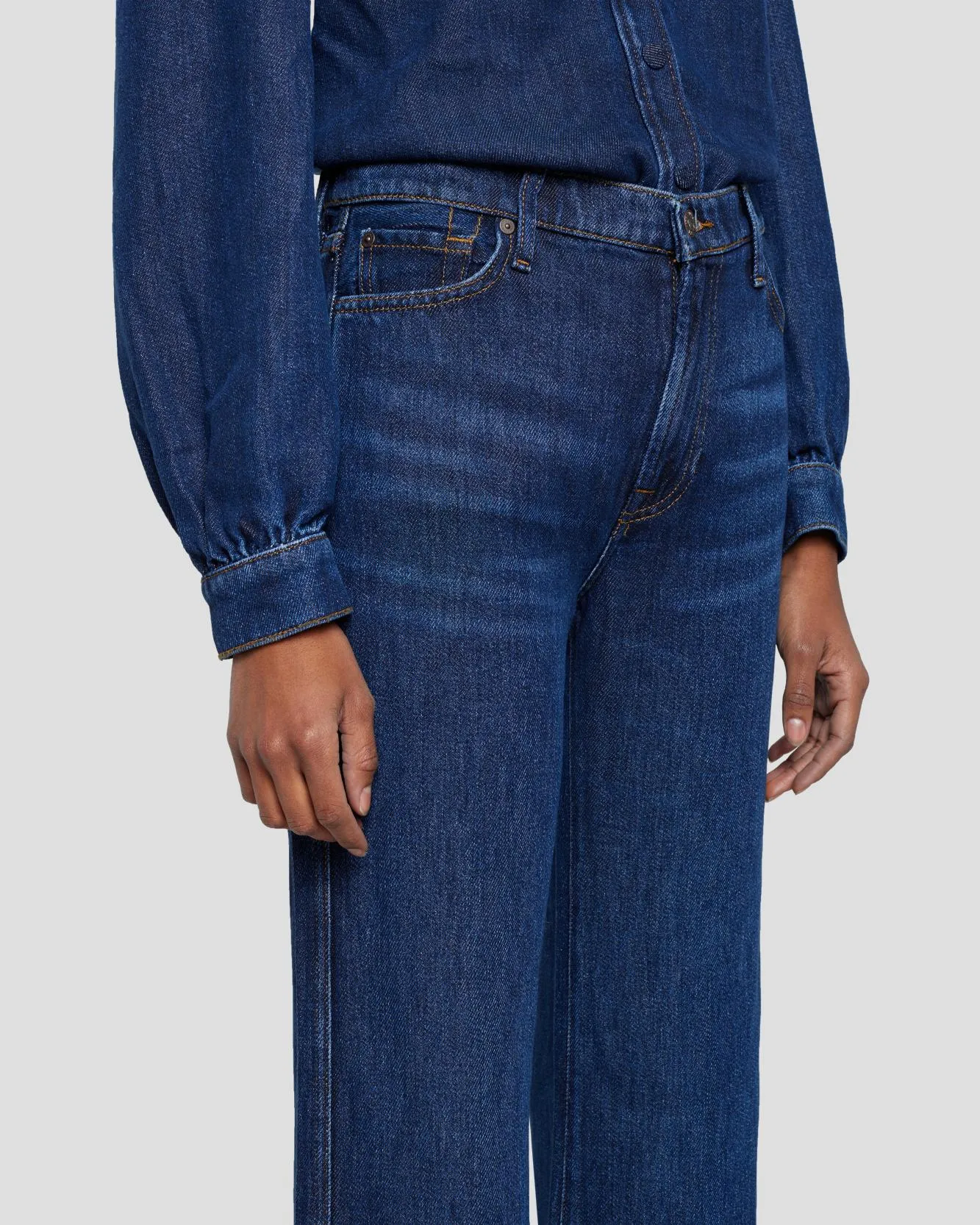 Tailorless Denim Lustre Modern Dojo in Poppy sold by 7 For All Mankind product image thumbnail 3