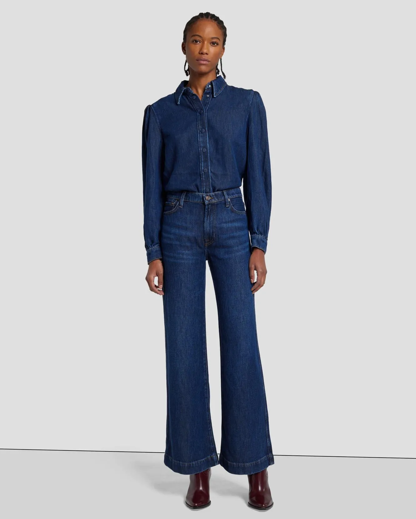 Tailorless Denim Lustre Modern Dojo in Poppy sold by 7 For All Mankind
