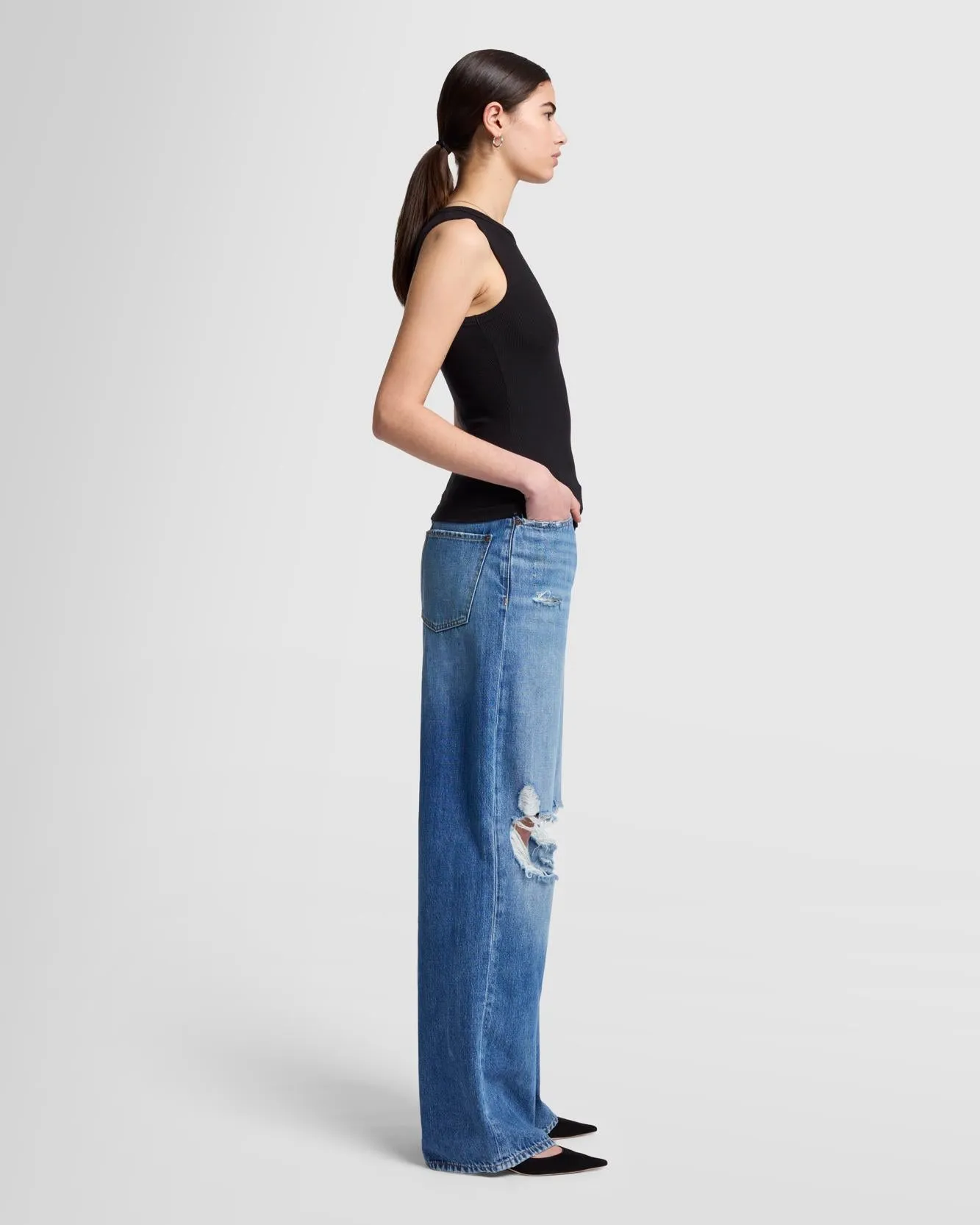 Racer Tank in Black sold by 7 For All Mankind product image thumbnail 5