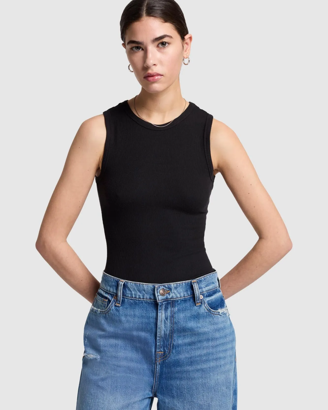 Racer Tank in Black sold by 7 For All Mankind product image thumbnail 2
