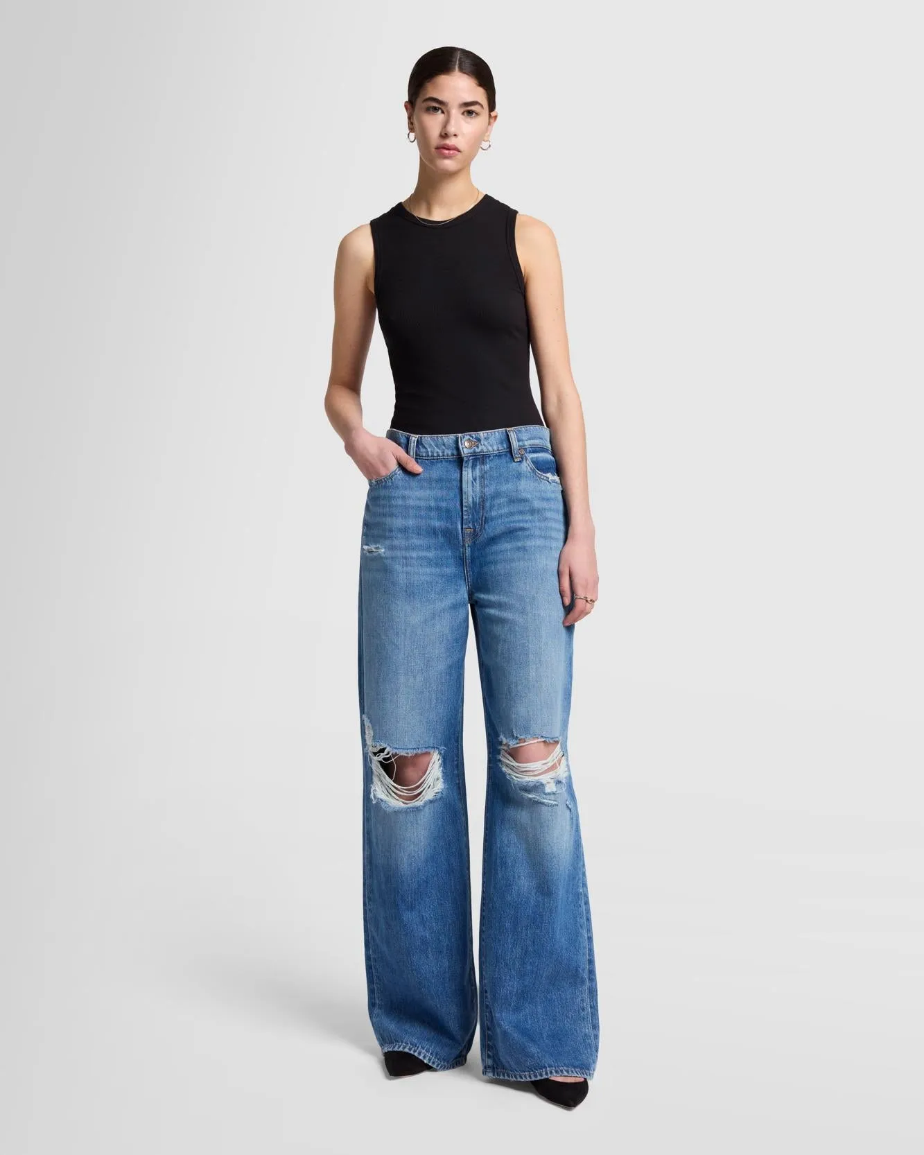 Racer Tank in Black sold by 7 For All Mankind product image thumbnail 3