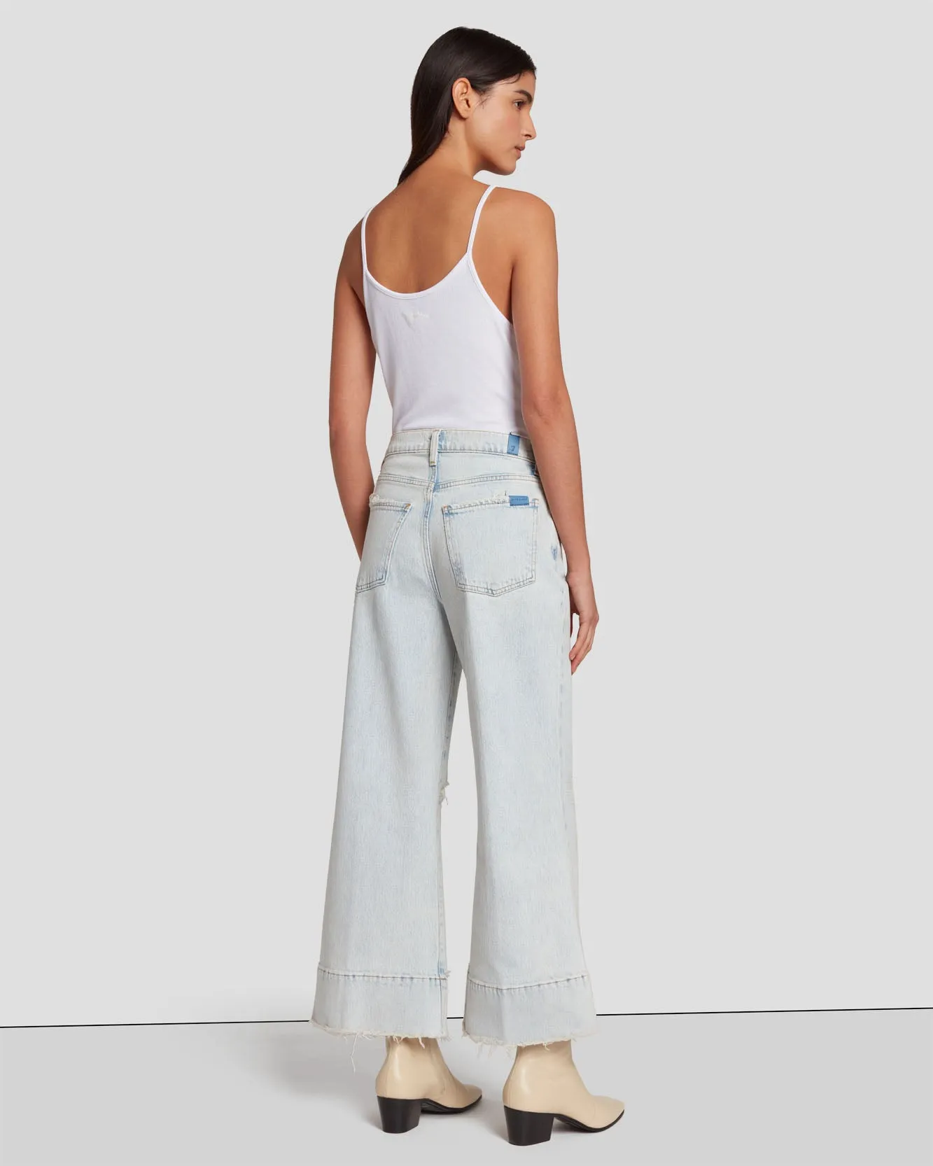 Ultra High Rise Cropped Jo in Rainy Blue sold by 7 For All Mankind product image thumbnail 4