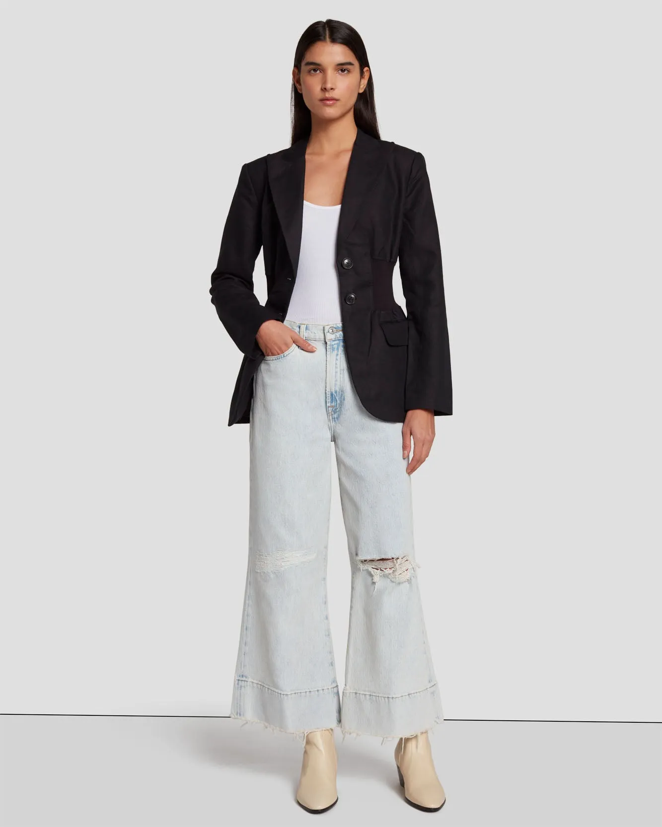 Ultra High Rise Cropped Jo in Rainy Blue sold by 7 For All Mankind product image thumbnail 5