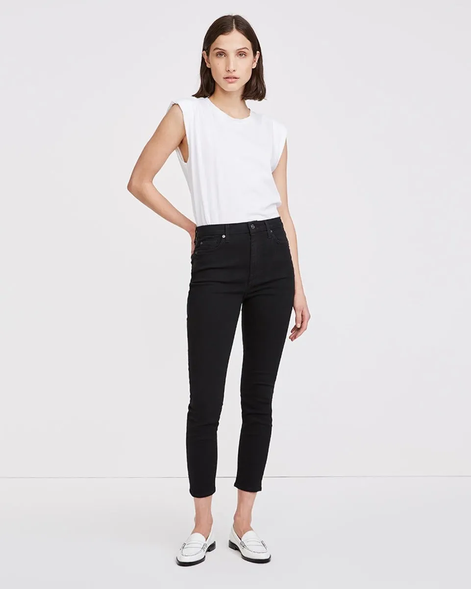 b(air) High Waist Ankle Skinny in Black sold by 7 For All Mankind